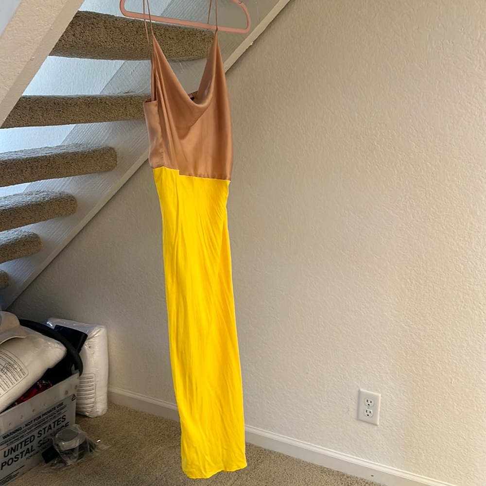 Color block satin dress from Zara